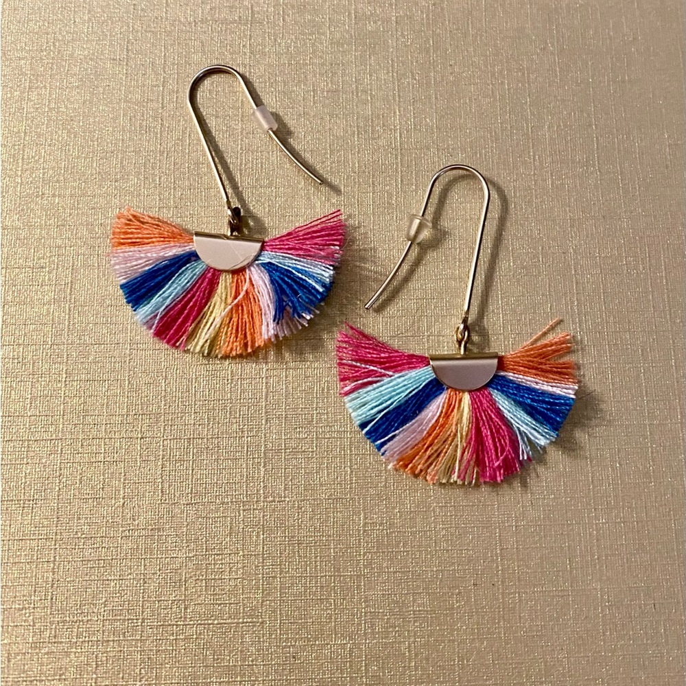Rainbow fringe earrings